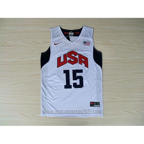 Camiseta USA 2012 Carmelo Anthony #15 Blanco